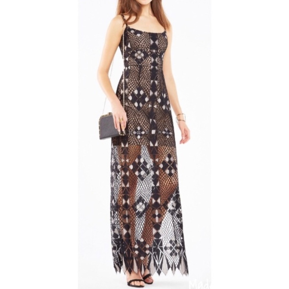 BCBG Alese Geometric Lace maxi